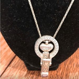 Brighton heart badge clip holder necklace